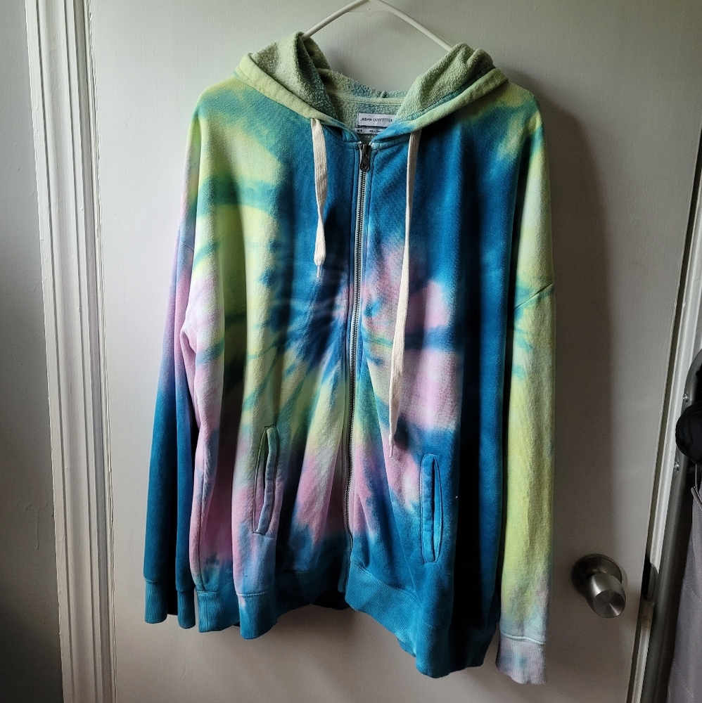 Tie-dye zip up hoodie